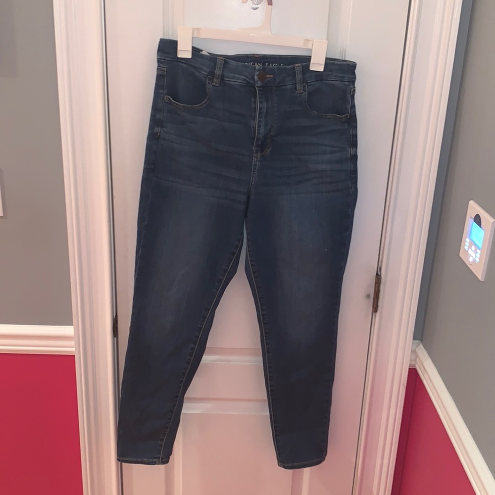 American Eagle Darker Blue Wash Curvy Hi-Rise Jegg